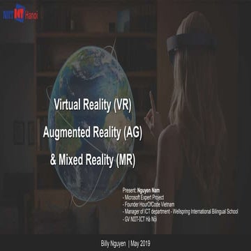 Giới thiệu về tiềm năng công nghệ VR, AR, MR NIIT - ICT Hà Nội