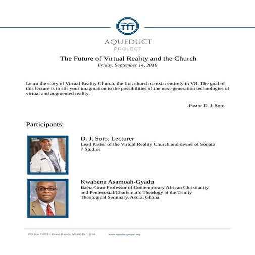 VR church program panel