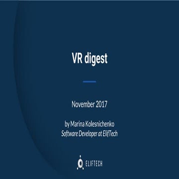 VR digest. November 2017