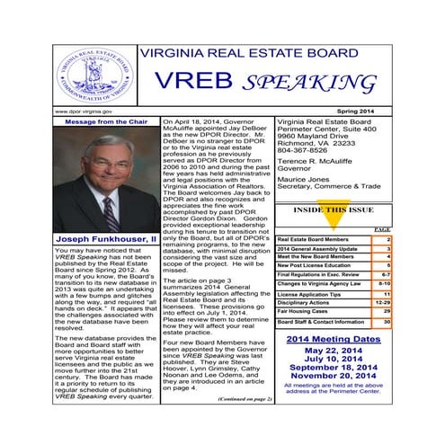 Vreb speaking spring 2014 | PDF
