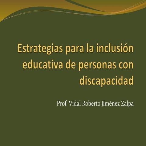 Estrategias para la inclusión educativa | PPTX