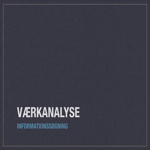 Værkanalyse
