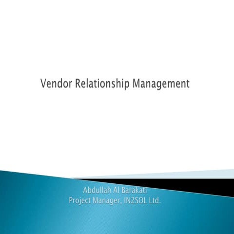 Vendor Relationship Management Software by IN2SOL Riyadh