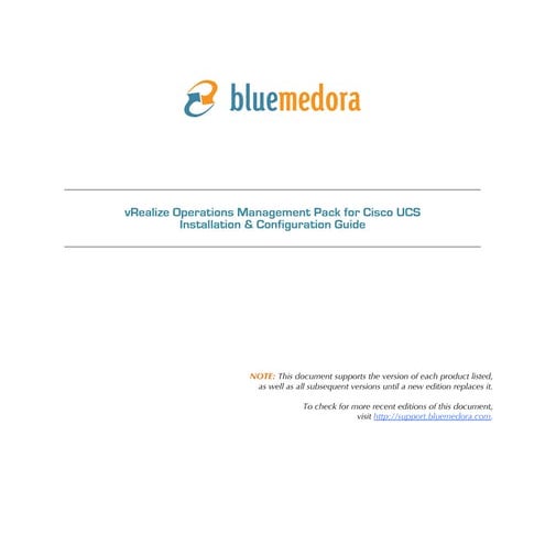 vRealize Operations (vROps) Management Pack for Cisco UCS Installation & Configuration Guide