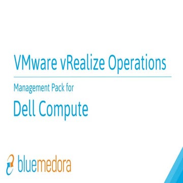 vRealize Operations (vROps) Management Pack for Dell PowerEdge