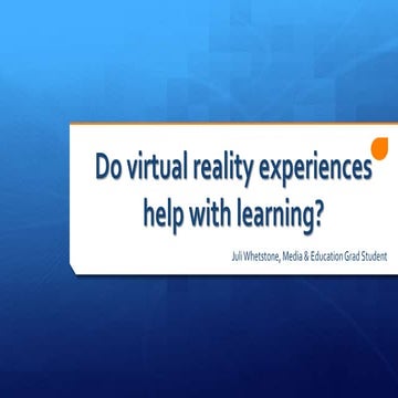 Virtual Reality & Learning