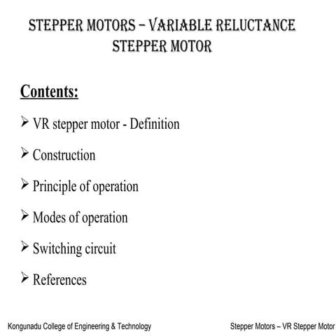 VR stepper motor