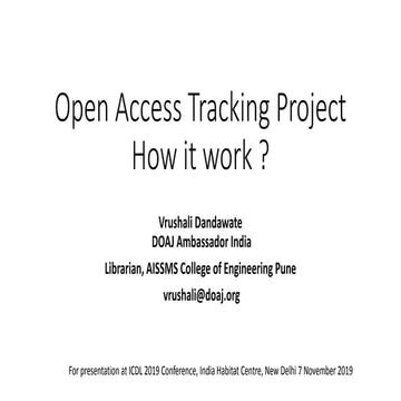 Open Access Tracking Project How it work ?