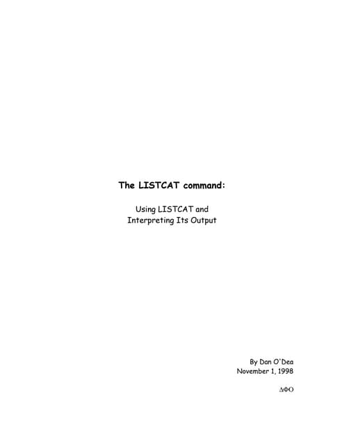 Reading the LISTCAT entries for VSAM