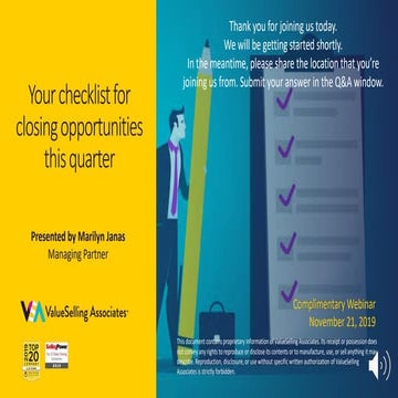 Your Checklist for Closing Opportunities this Quarter