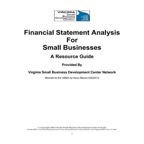 Financial statement resource guide