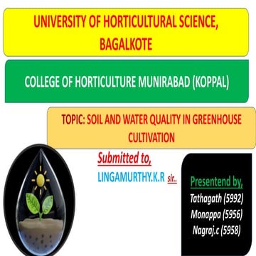 Quality of irrigation water | PPTX