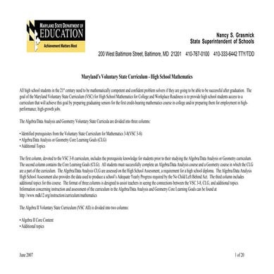 Vsc and clg in algebra