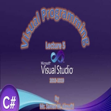 Vs c# lecture5