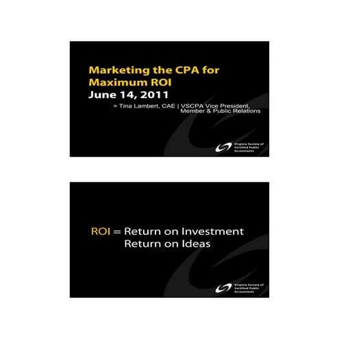 Marketing the CPA 2011
