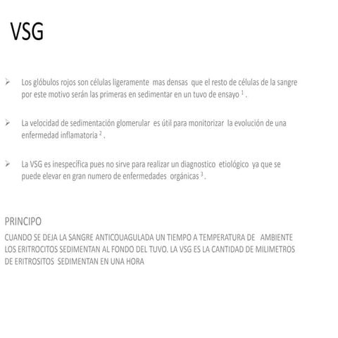 VELOCIDAD DE SEDIMENTACION GLOBULAR (VSG) | DOCX