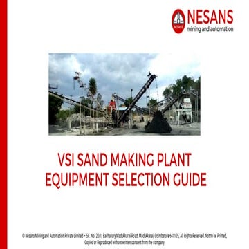 Nesans - VSI Sand Making Plant, Equipment Selection Guide