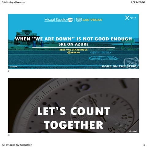 VS Live Las Vegas - When Down is not good enough - SRE on Azure