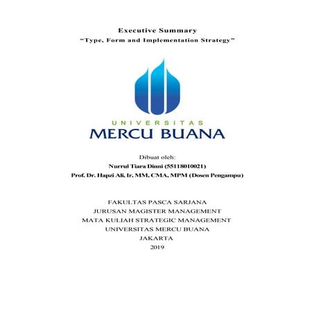 Tipe-tipe strategi, bentuk strategi, perencanaan strategi, Formulasi ...