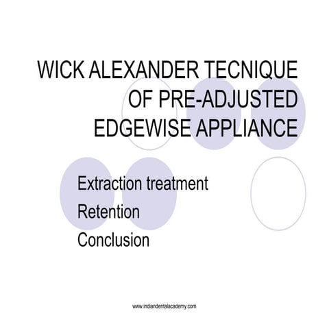 WICK ALEXANDER TECNIQUE OF PRE-ADJUSTED EDGEWISE APPLIANCE