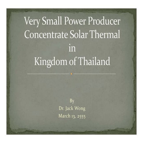 Solar Thermal VSPP Thailand