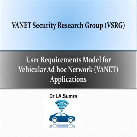 User Requirements Model for VANET Applications