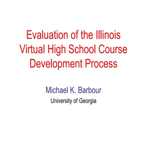 VSS 2005 - Evaluation of the IVHS Course Development Process