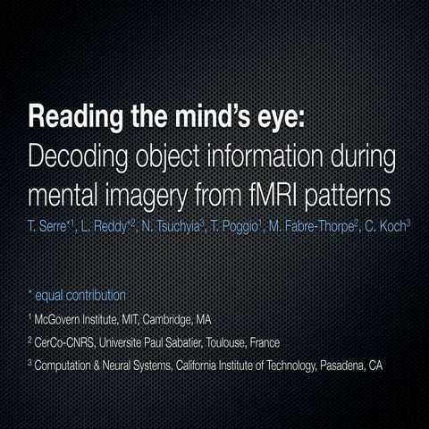 Reading the mind’s eye:  Decoding object information during mental imagery fr...