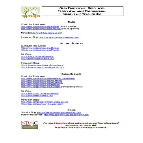 Value of OER_ Handout_VSS_ 2009