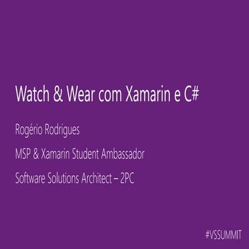 Watch & Wear com Xamarin e C#