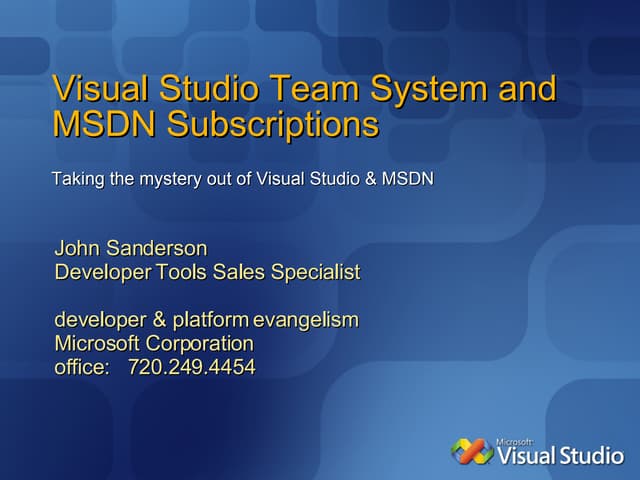 Vsts Msdn Presentation2003