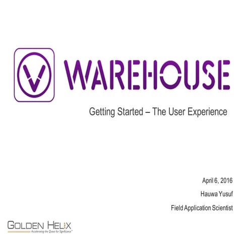 Getting Started with VSWarehouse - The User Experience