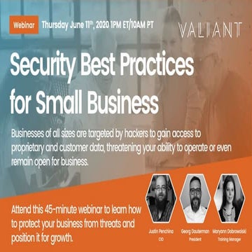 Cybersecurity Best Practices for Small Businesses | PDF