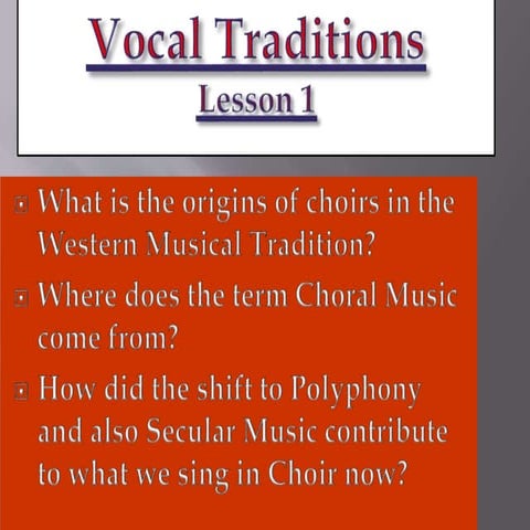 Origins of Western Choral Music Pt 1