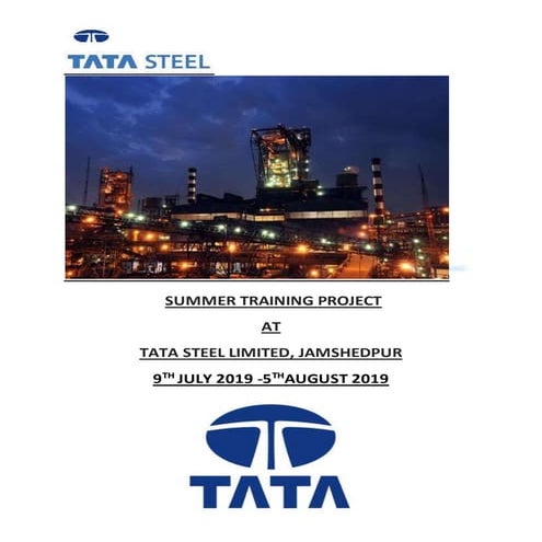 SUMMER TRAINING AT TATA STEEL | DOCX