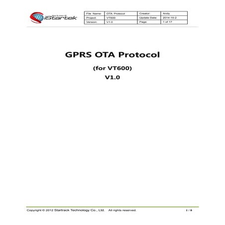 Vt600 ota gprs protocol | PDF