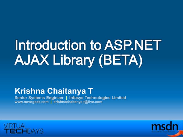 Introduction To Asp Net Ajax Librar...