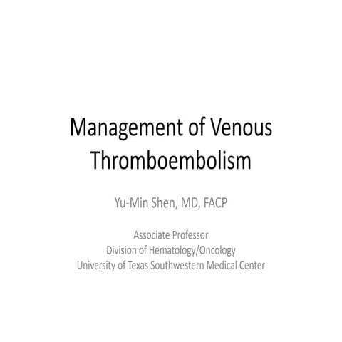 Vte and thrombophilia