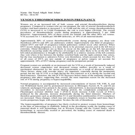 Vte in pregnancy (written)