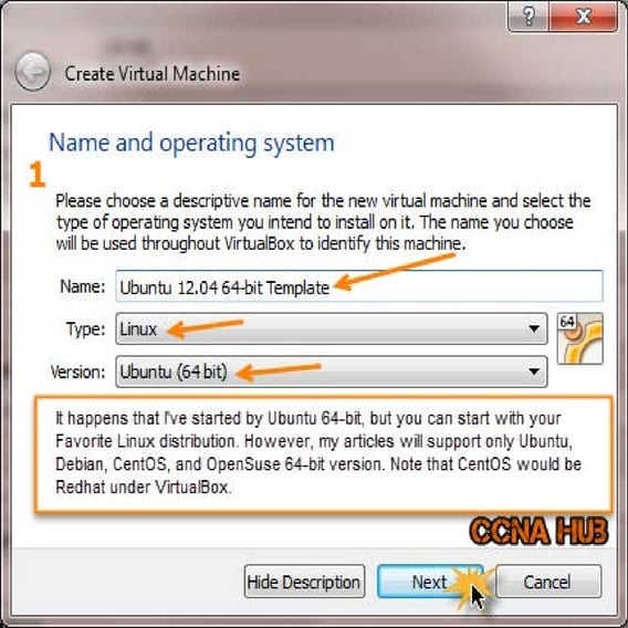 Create Linux Template VM Hardware Specs using VirtualBox