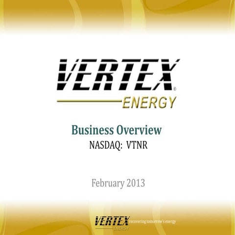 MicroCapClub Invitational: Vertex Energy (VTNR)