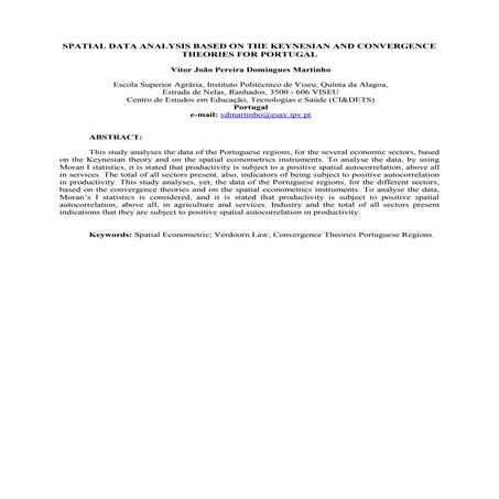 SPATIAL DATA ANALYSIS BASED ON THE KEYNESIAN AND CONVERGENCE THEORIES FOR POR...