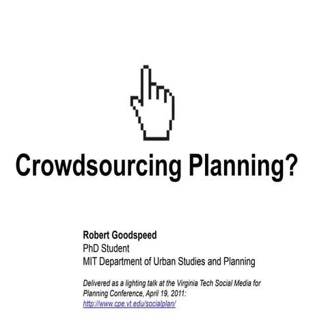 Crowdsourcing Planning?