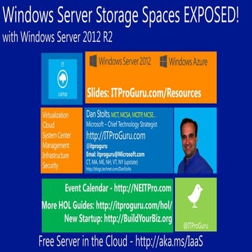 Vtug spring ahead Microsoft Storage Spaces by dan stolts (it pro-guru)