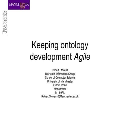 Keeping ontology development Agile