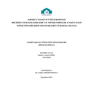 VERİTABANI YÖNETİM SİSTEMLERİ