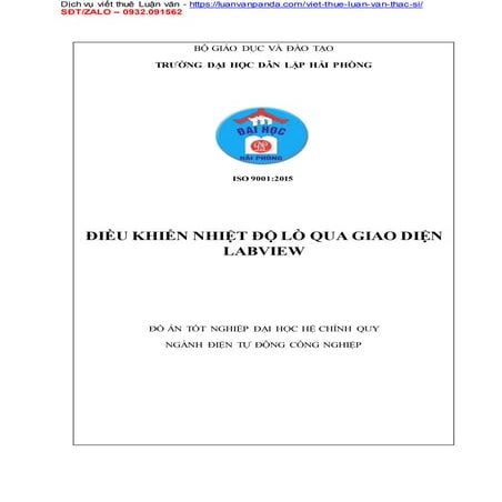 Luận văn Thạc sĩ Điều khiển nhiệt độ lò qua giao diện LabVIEW