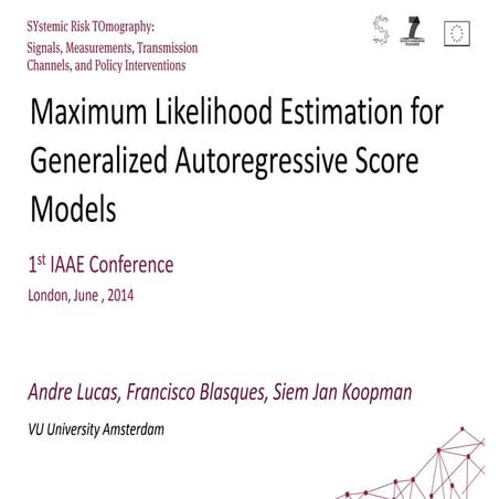 Maximum likelihood estimation for generalized autoregressive score models - A...