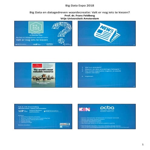 VU Amsterdam - Big data en datagedreven waardecreatie: valt er nog iets te ki...