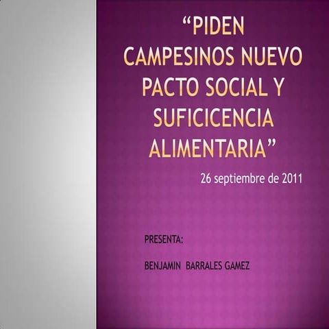 Nuevo pacto social para la suficiencia alimantaria